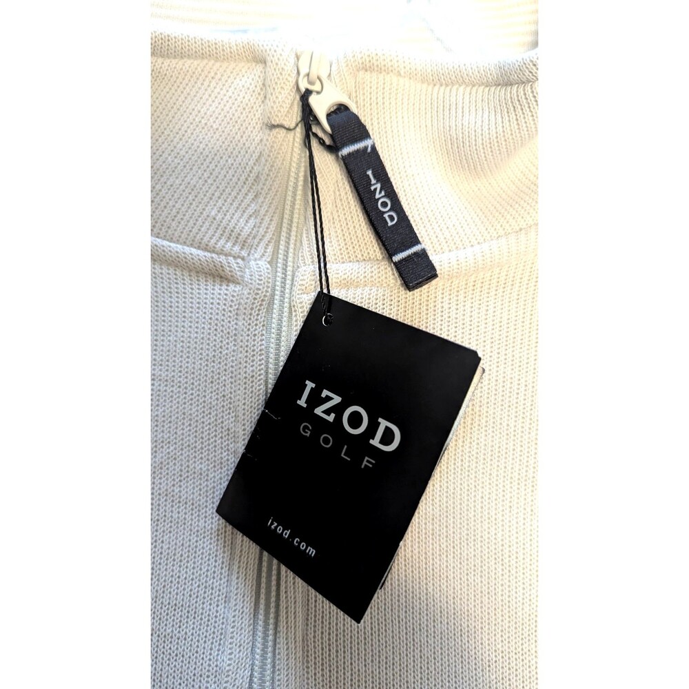 Izod Golf Men's XL Pullover Sweater 1/4 Zip Mock Collar Sandstone NWT - Picture 5 of 11